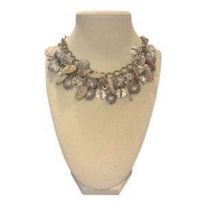 Erica Lyons Silver Tone Charm Necklace NWT 9” drop JB2